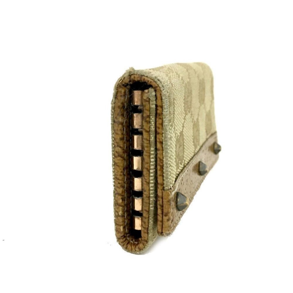 Gucci Key Case GG Logo 6 Ring Beige Leather Canvas - Picture 3 of 10
